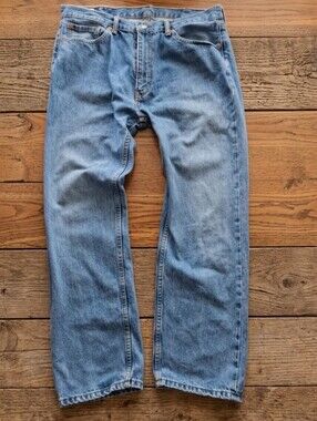 Levi's 505 Regular Fit Jeans 38 x 32 Medium Blue Wash Straight Leg